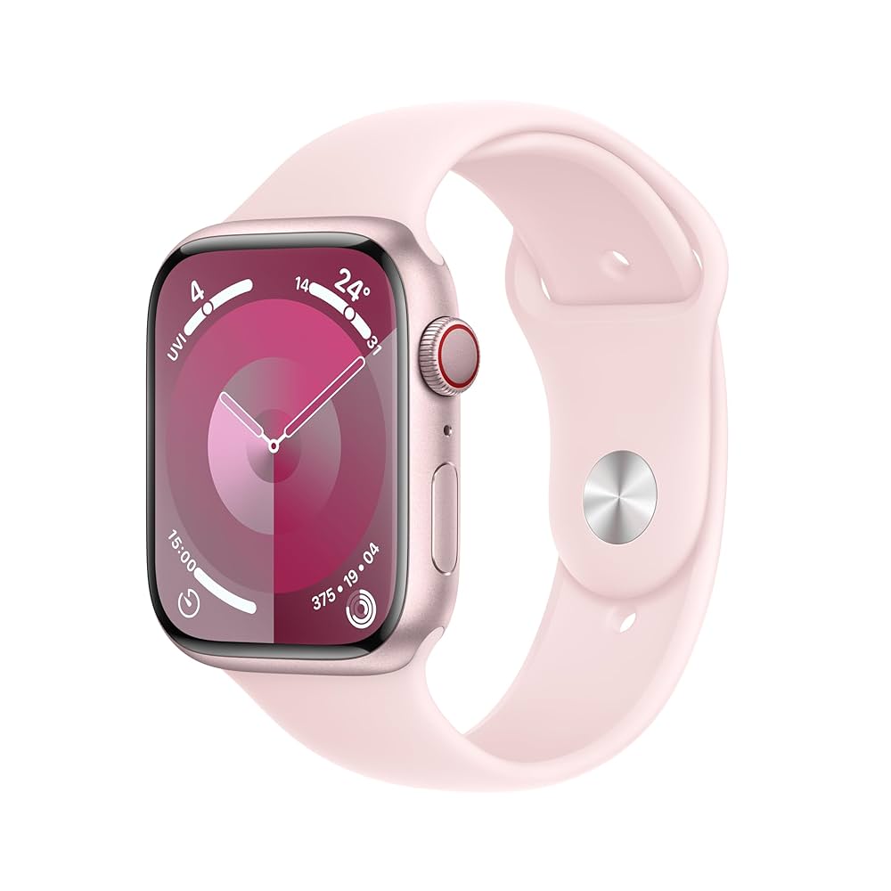 Apple Watch Series 9 ( GPS + Cellular - 45MM ) - Pink Aluminum Light Pink Sports Loop